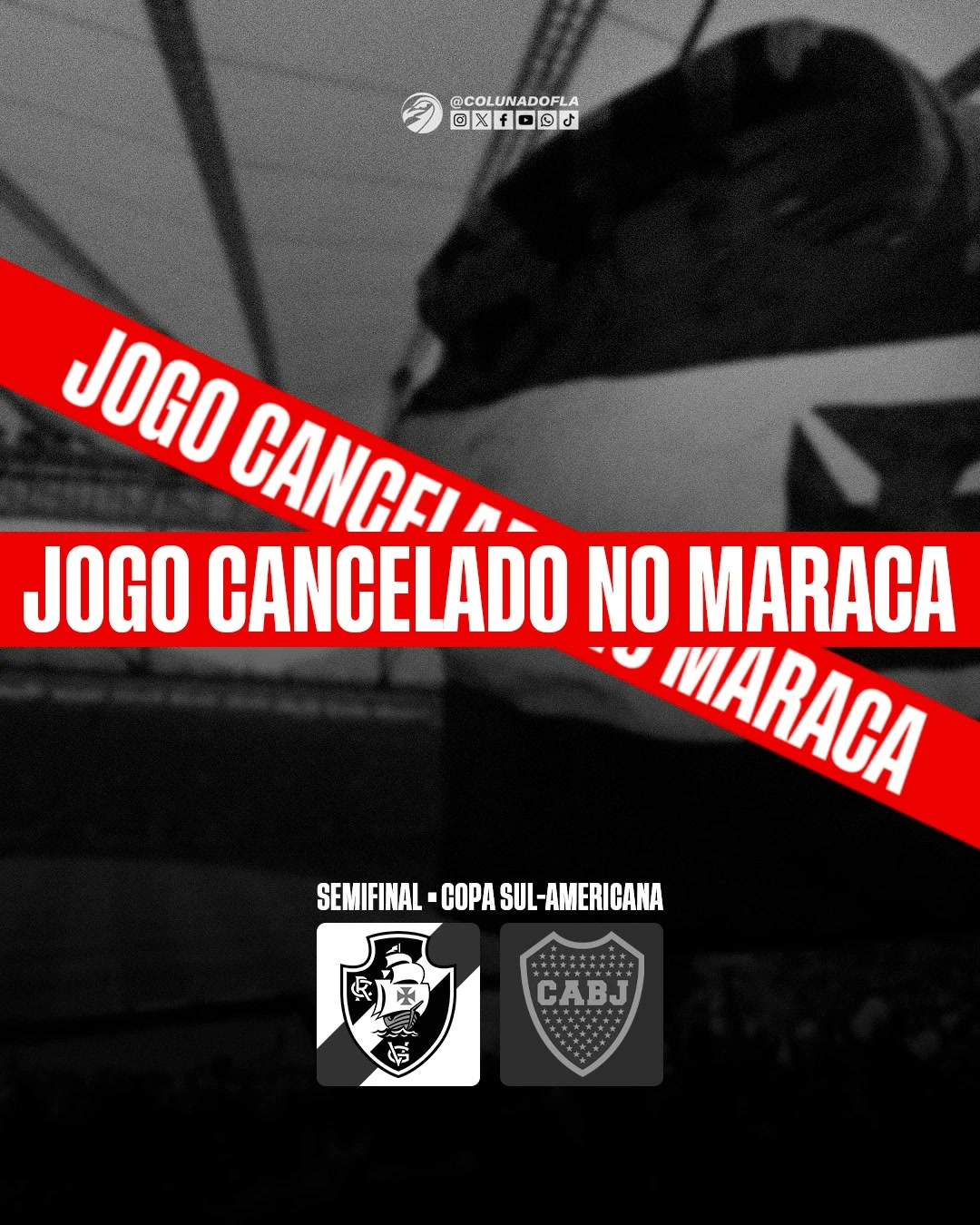 Arte: jogo cancelado no Maracanã