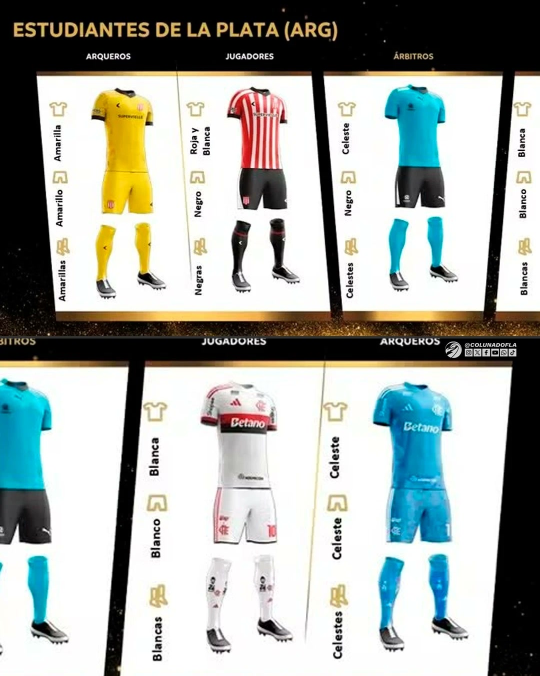 Uniformes do jogo de ida