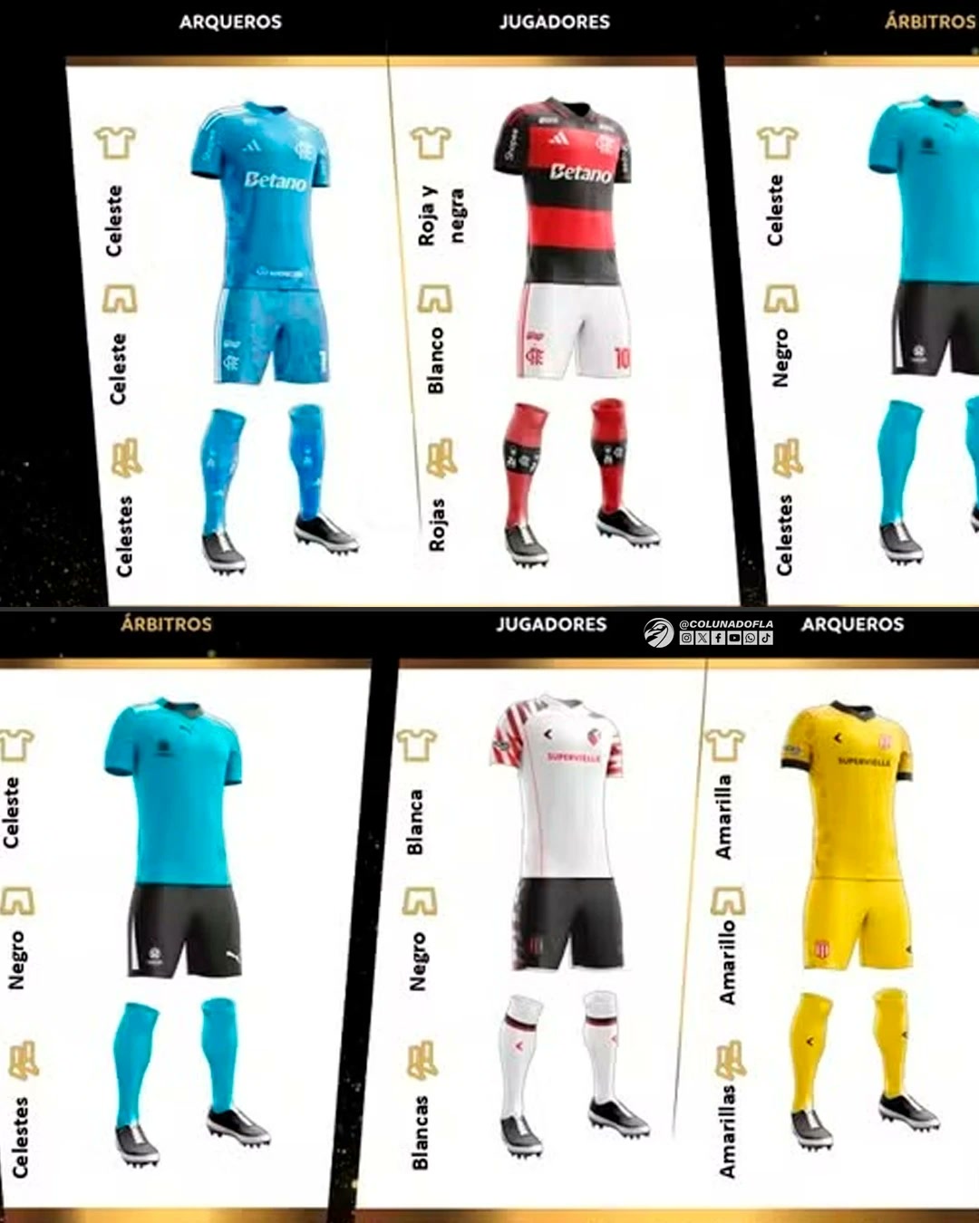 Uniformes do jogo de volta