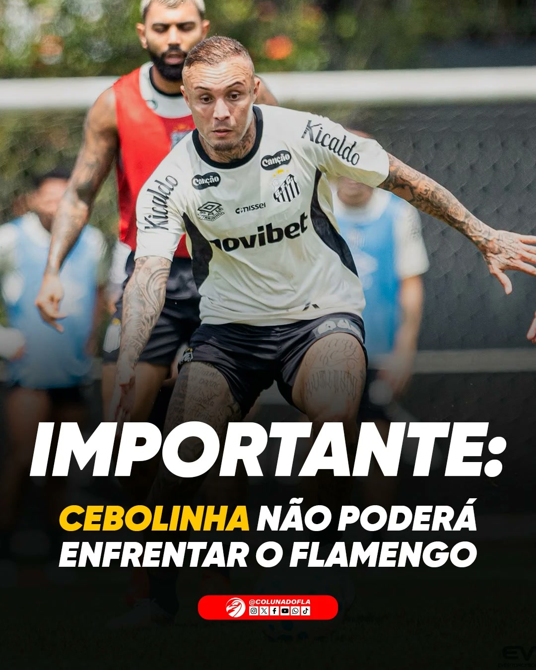 Arte: Cebolinha não poderá enfrentar o Flamengo