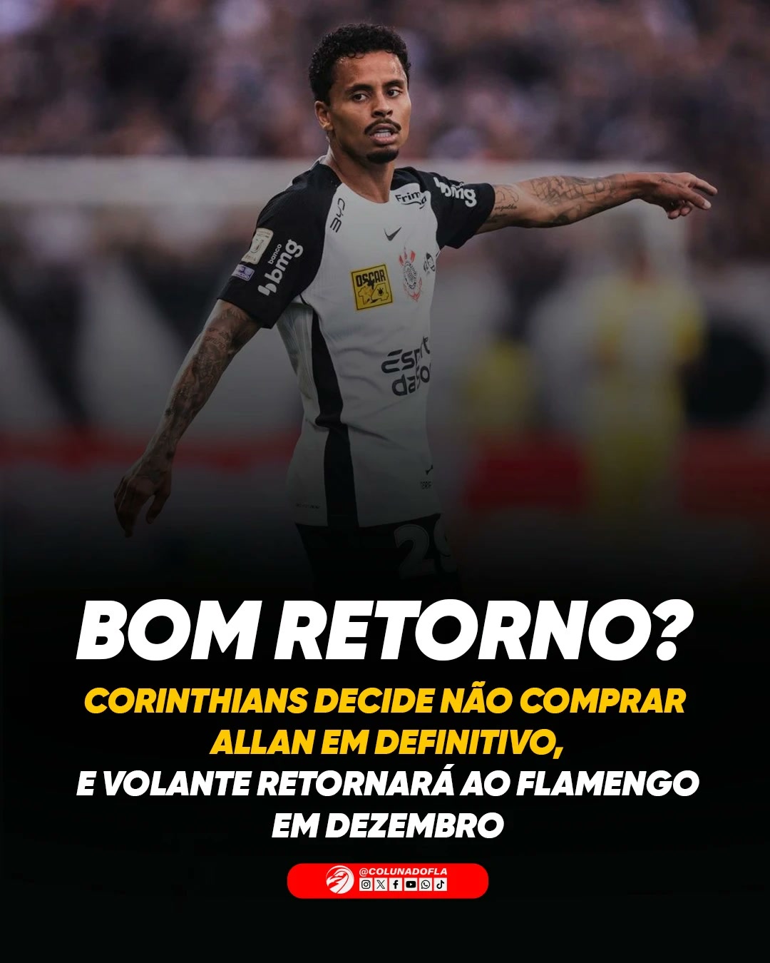Arte: Allan retorna ao Flamengo em dezembro